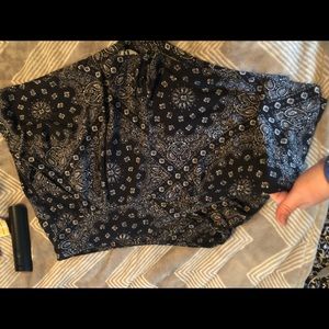 Black and White Printed Shorts with Pockets